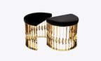 Mandy Twisted Polished Brass Velvet Bedroom Stool