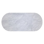 Panoso weißer ovaler Esstisch mit Carrara-Marmorplatte und Holzgestell