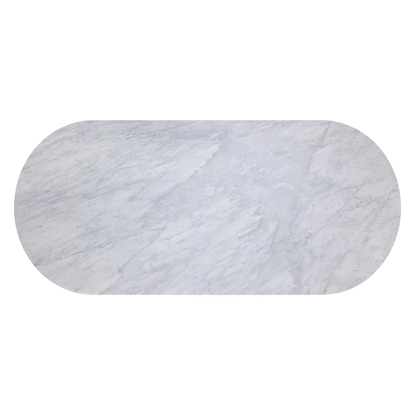 Panoso weißer ovaler Esstisch mit Carrara-Marmorplatte und Holzgestell