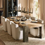 Telluride Oak Wood Dining Table Modern Rustic Industrial With Steel Base