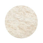 Canodi Polished Cream Marble Stone Top Dining Table with Wood Fluted Base