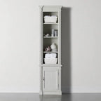 Athens Narrow Display Tall Cabinet Neoclassical Bookcase Poplar Wood Vintage Living Side Cabinet