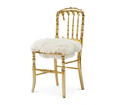 Emporium Fur Surrealist Gold Plated Luxury Chair with Soft Fluffy White Seat