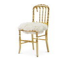 Emporium Fur Surrealist Gold Plated Luxury Chair with Soft Fluffy White Seat