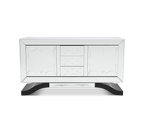 Metropolitan Luxury Mirrored Sideboard – Modern Black Buffet Cabinet with Storage
