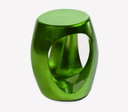 Carved Metallic Leaf Sculptural Accent Stool