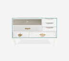 Soho White Baroque Mirrored Luxury Bedside Table