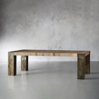 Telluride Oak Wood Dining Table Modern Rustic Industrial With Steel Base