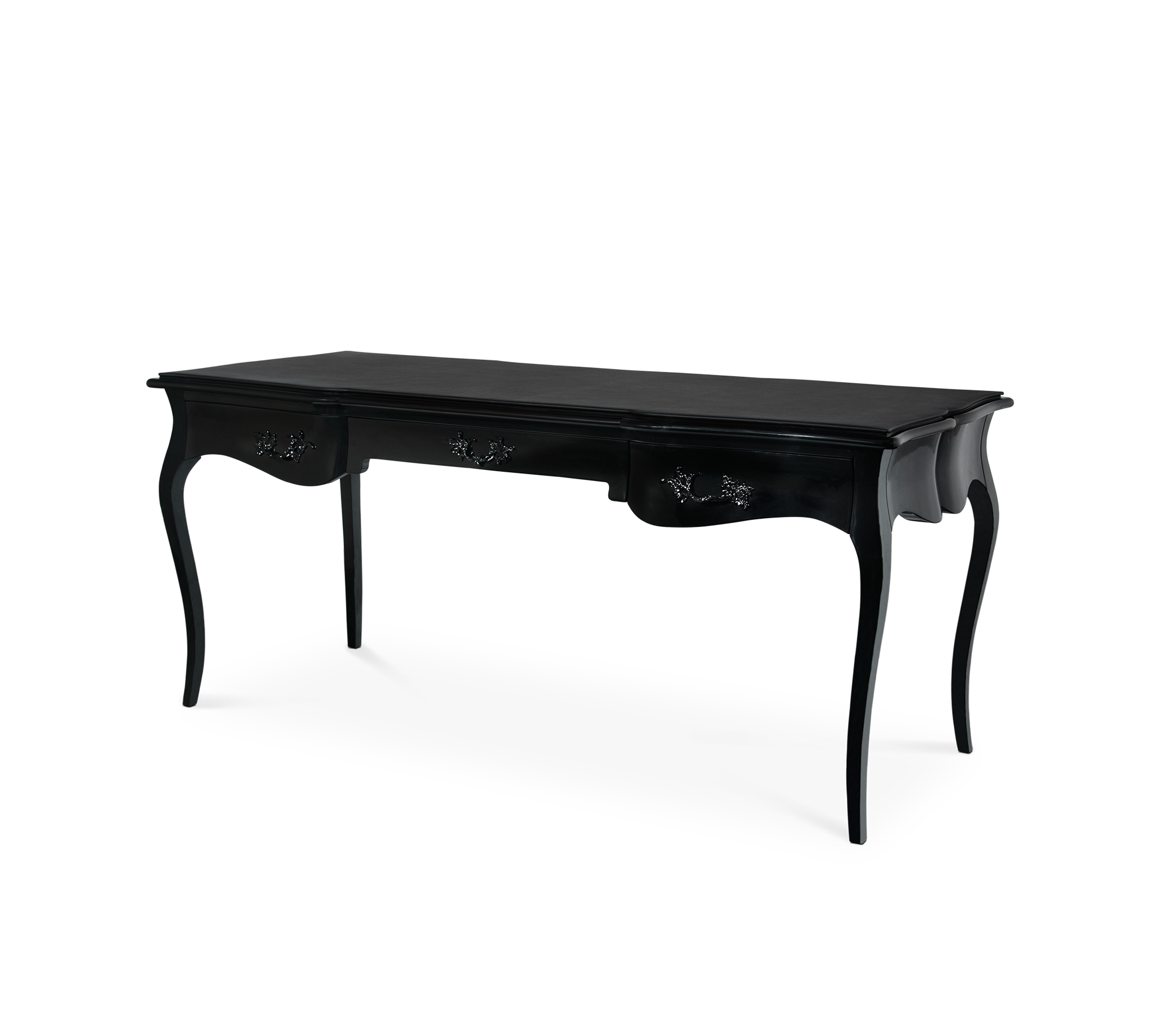 Boulevard II Gloss Black Classic Luxury Writing Desk