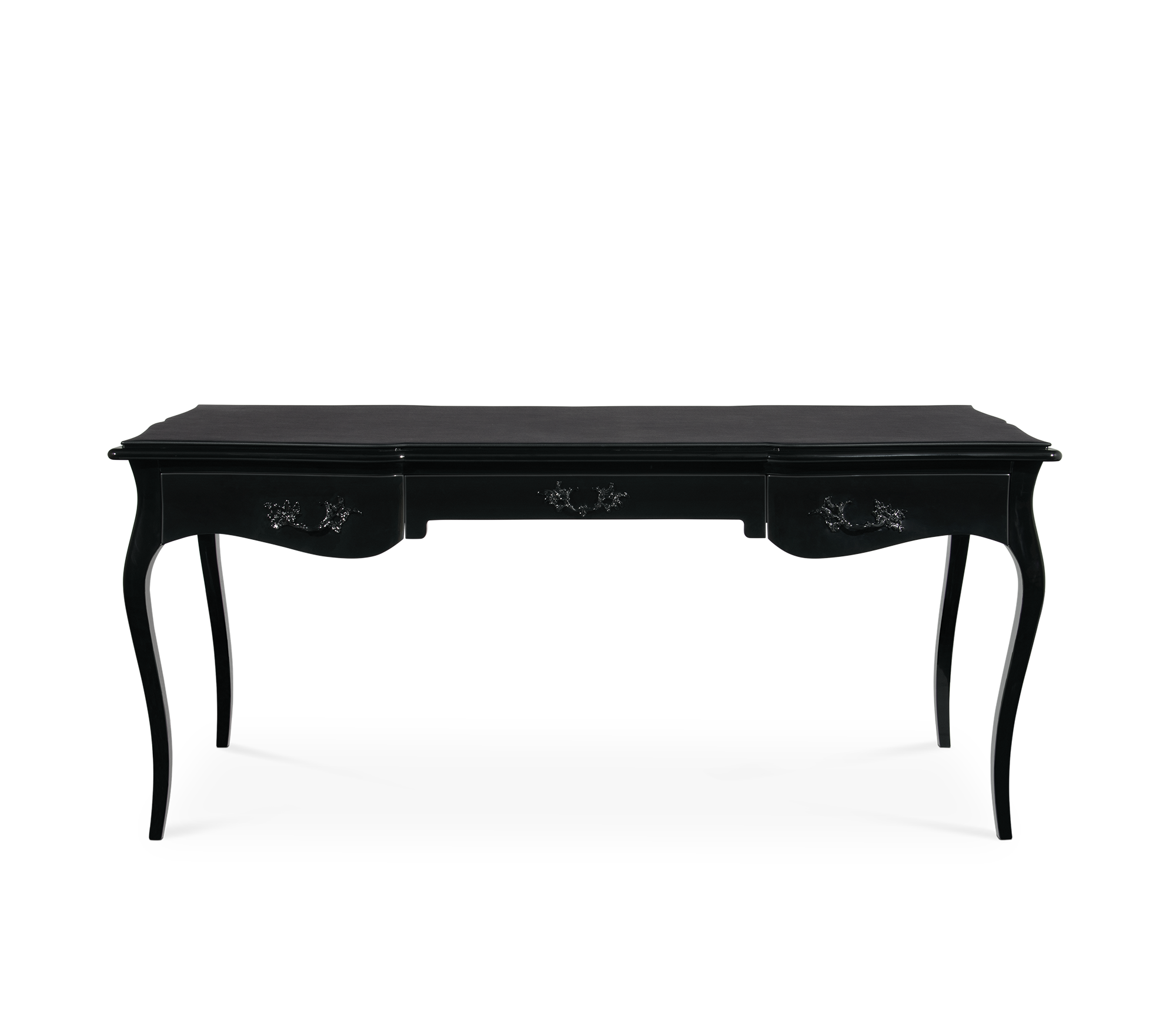 Boulevard II Gloss Black Classic Luxury Writing Desk