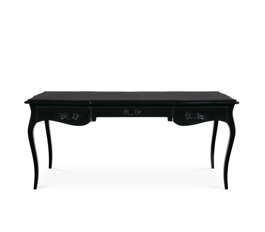 Boulevard II Gloss Black Classic Luxury Writing Desk