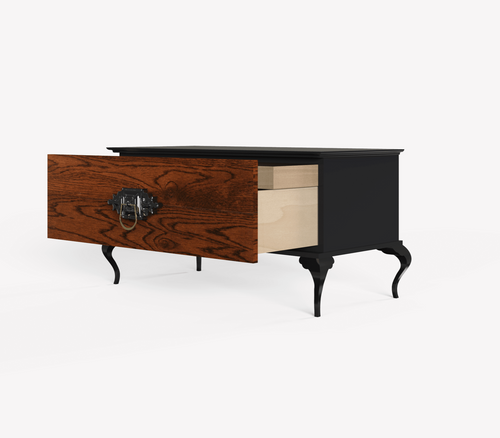 Guggenheim Mid-Century Wood Veneer Luxury Nightstand