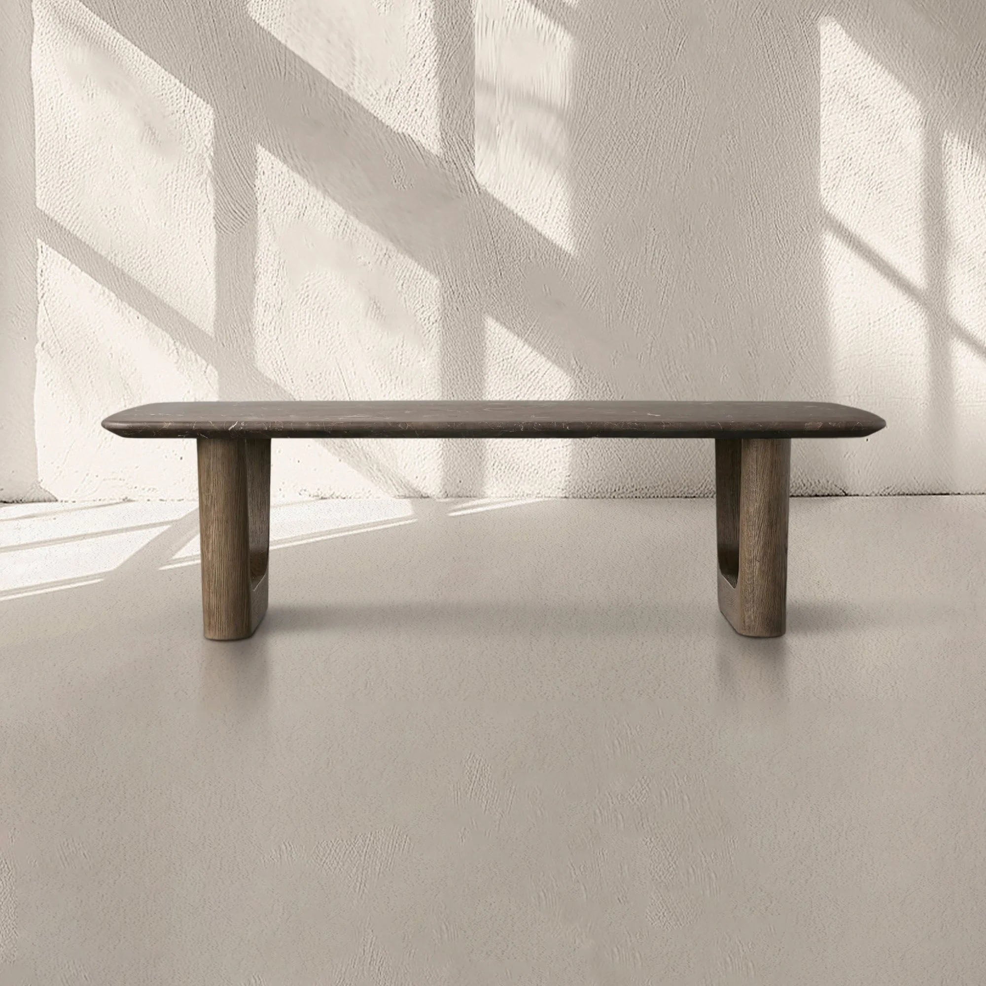 San Germani 72" Coffee Table with Carrara Marble Top Rennes Metal Base