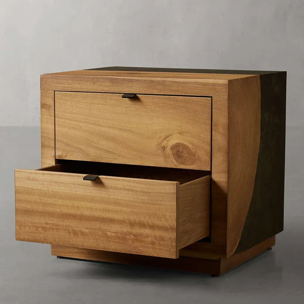 Acacius Closed Wood Bedside Nightstand Yukas Wood Nightside Table 2 Drawers Cabinet