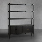 Brock Open Bookshelf Mid-century Wood Bookcase Living Display Shelf with Drawer