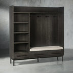 Sullivan Oak Wood Entryway Cabinet Modern Rustic Bedroom Wardrobe