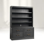 Tremont Mindi Wood Bookcase File Cabinets Mid-Century Tall Display Cabinets Sideboards