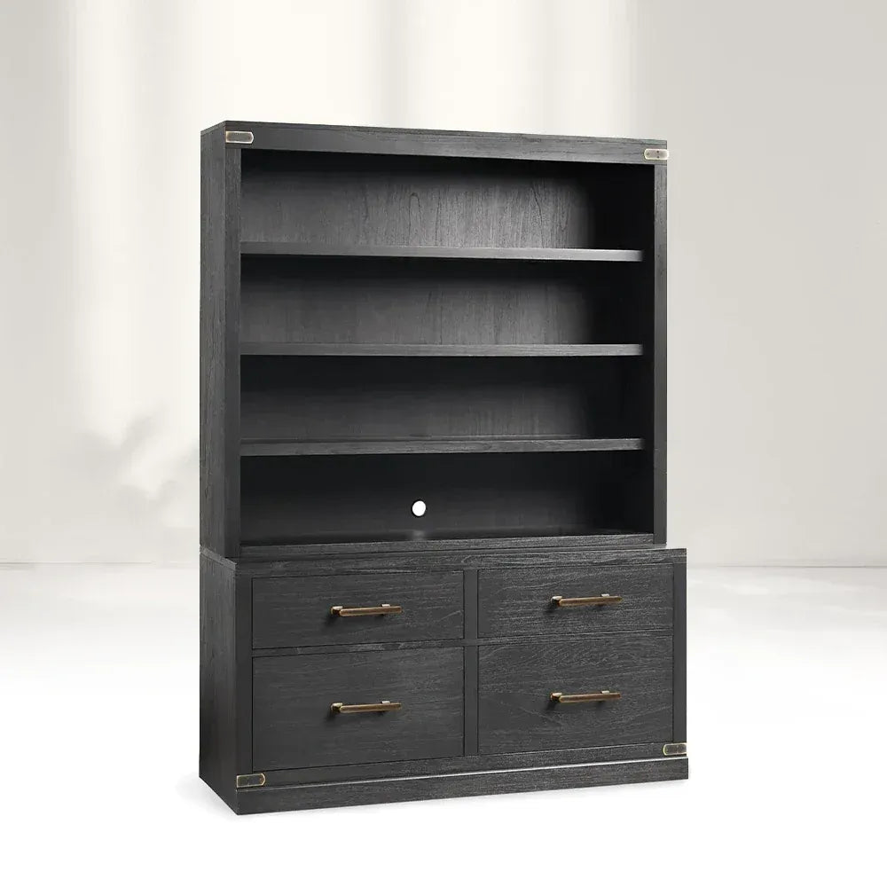 Tremont Mindi Wood Bookcase File Cabinets Mid-Century Tall Display Cabinets Sideboards