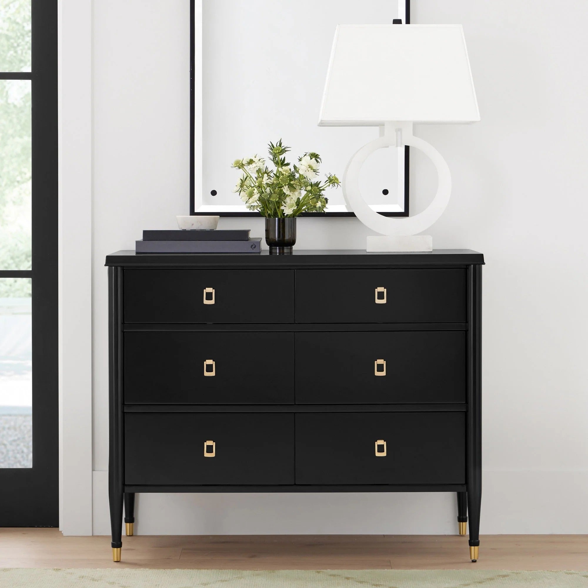 Commode à six tiroirs Lavenir Wood, style français, minimalisme moderne, meuble de rangement pour entrée