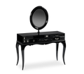 Melrose Dressing Consoles Table with Black Gloss Entryways Cabinet Table