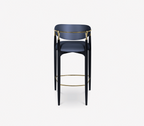 Nahema Sculptural Polished Brass Accent Bar Stool