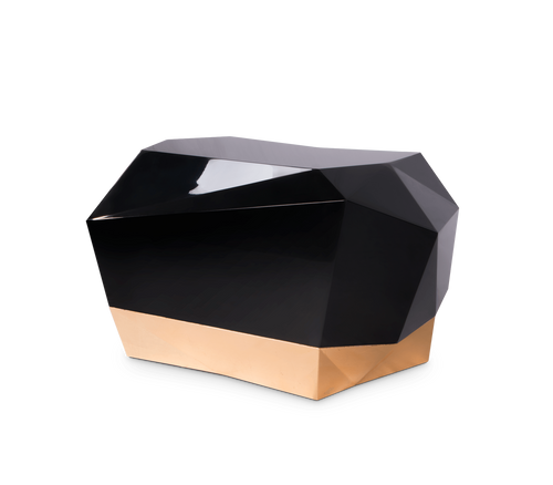Diamond Faceted Geometric High Gloss Luxury Nightstand