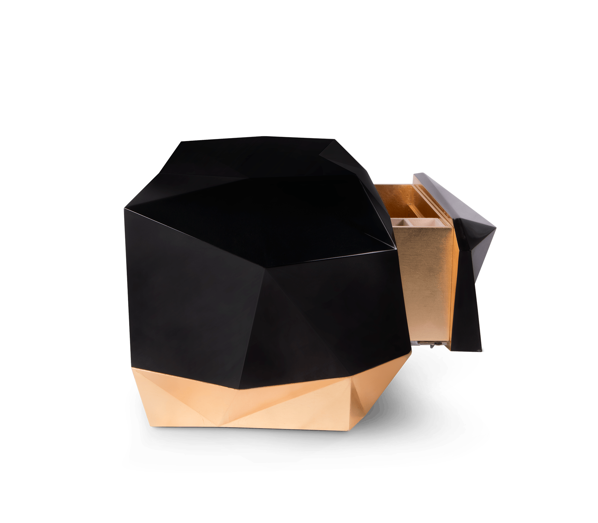 Diamond Faceted Geometric High Gloss Luxury Nightstand