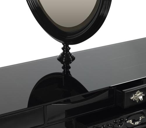 Melrose Dressing Consoles Table with Black Gloss Entryways Cabinet Table