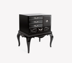 Brooklyn Baroque High Gloss Black Luxury Bedside Nightstand