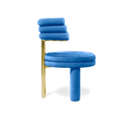 Kerr Tiered Velvet Polished Brass Dining Chair