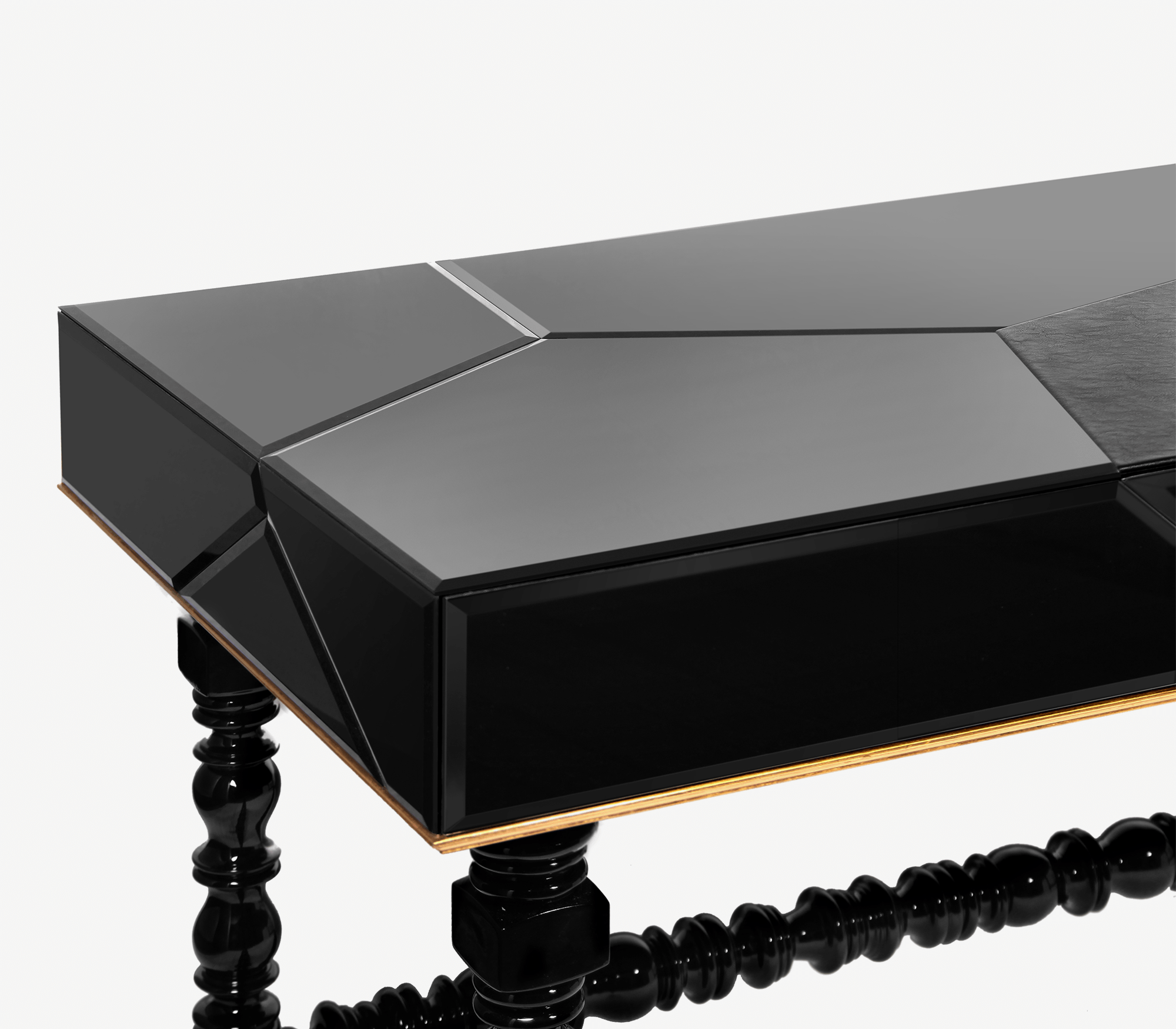 Manu Manueline Gloss Black Luxury Writing Desk