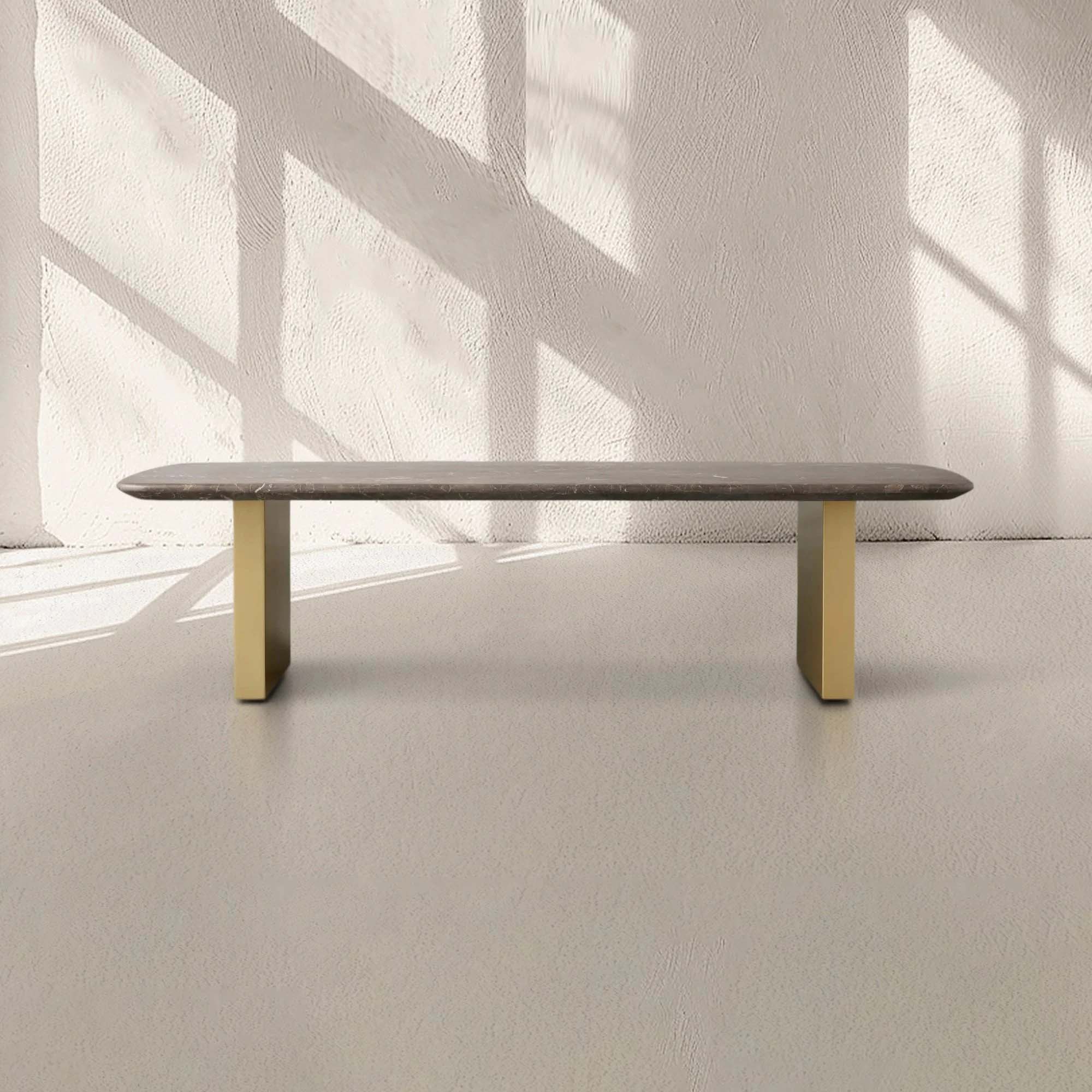 San Germani Espressotisch 72" Couchtisch mit Steinplatte Clement Untergestell Beistelltisch Teetisch