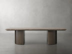 San Germani 72" Steincouchtisch mit Natursteinplatte und Dauphine Metallfuß