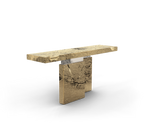 Empire Consoles Hammered Gilded Brass Entryways Cabinet Table