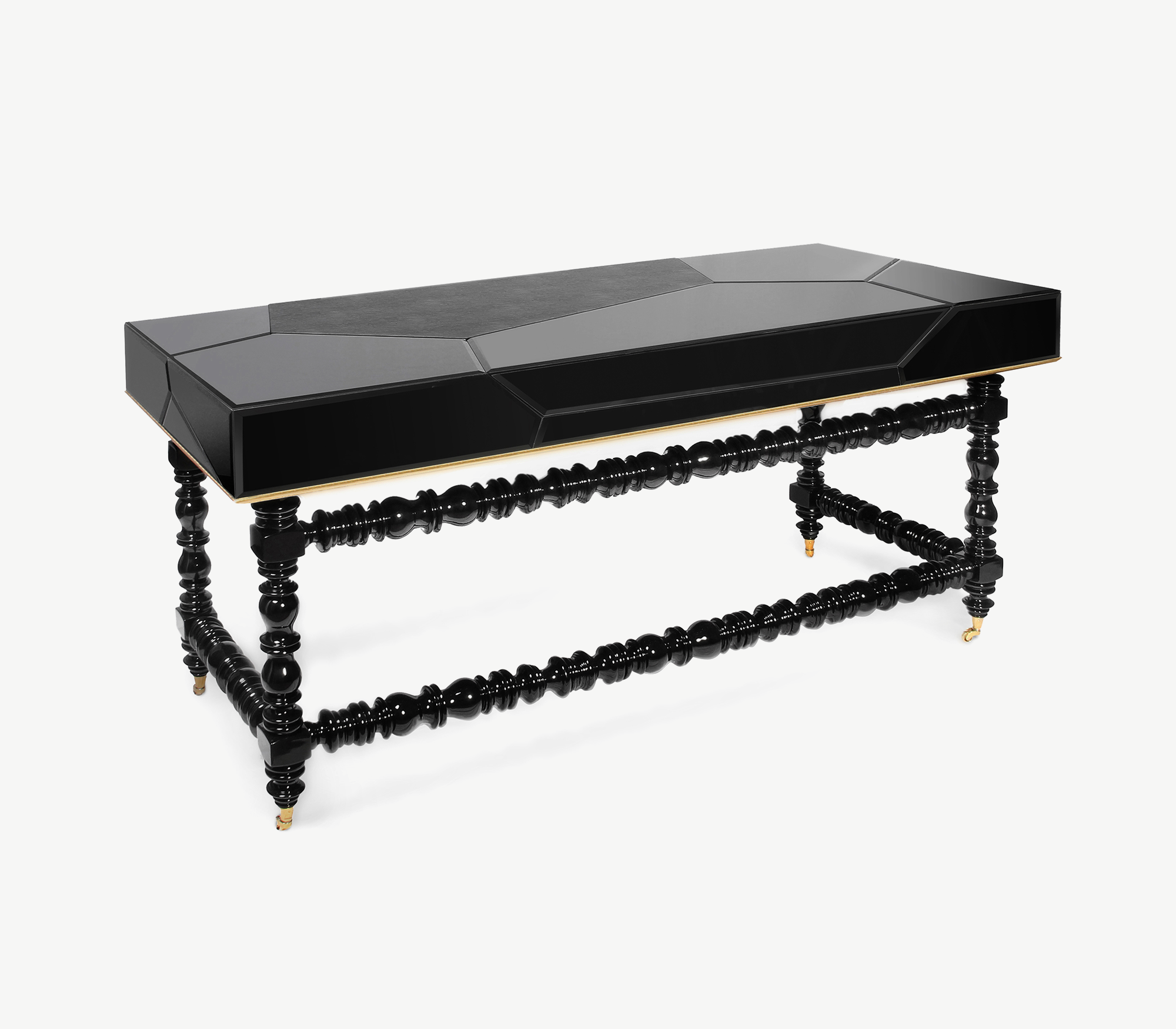 Manu Manueline Gloss Black Luxury Writing Desk