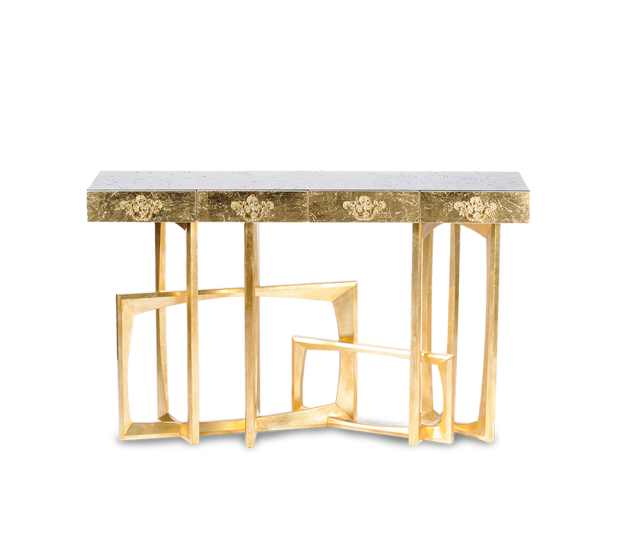 Metropolis Consoles Gilded Modern Entryways Cabinet Table