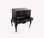 Brooklyn Baroque High Gloss Black Luxury Bedside Nightstand