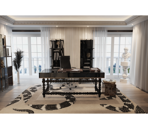 Manu Manueline Gloss Black Luxury Writing Desk