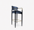 Nahema Sculptural Polished Brass Accent Bar Stool