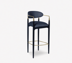 Nahema Sculptural Polished Brass Accent Bar Stool