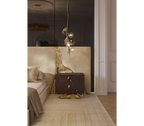 Angra Small Walnut Root Organic Gold Base Luxury Nightstand