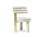 Kerr Tiered Velvet Polished Brass Dining Chair