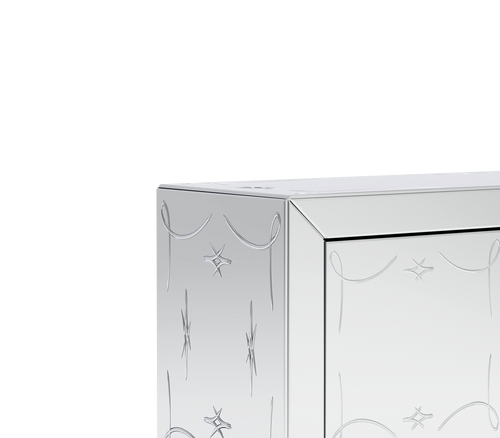 Metropolitan Luxury Mirrored Sideboard – Modern Black Buffet Cabinet with Storage