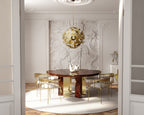 Empire Round Luxury Brass Inlay Dining Table
