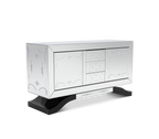Metropolitan Luxury Mirrored Sideboard – Modern Black Buffet Cabinet with Storage