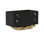 Angra Organic Brass Base Marble Top Luxury Nightstand