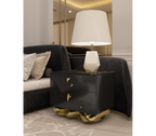 Angra Small Organic Gold Base Marble Top Luxury Nightstand