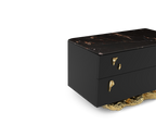 Angra Organic Brass Base Marble Top Luxury Nightstand