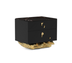 Angra Small Organic Gold Base Marble Top Luxury Nightstand