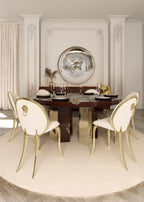 Empire Round Luxury Brass Inlay Dining Table